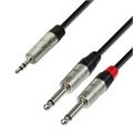 AH Kabel 3.5 mm - 2x6.3 mm - 6,0 m 3,5mm Stereo til 2x6,3mm Mono